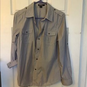 Dkny striped button shirt